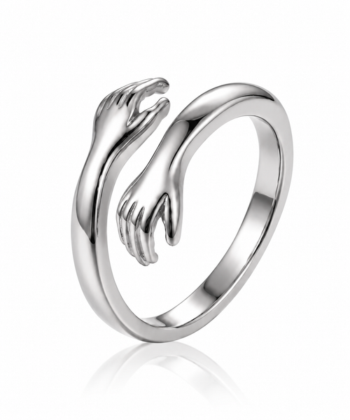 MOCA Hug Ring – sculpted two-hand hug ring, product view 1