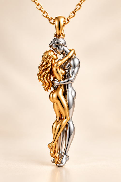 MOCA Couple Hug Necklace – meaningful love gift, product view 1