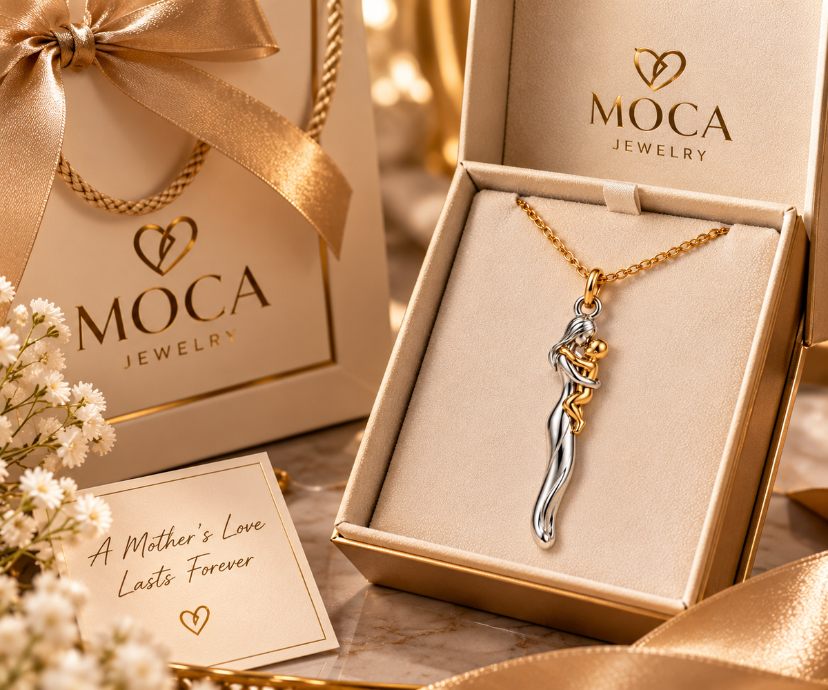 MOCA Mother & Baby Necklace – meaningful motherhood gift, product view 6
