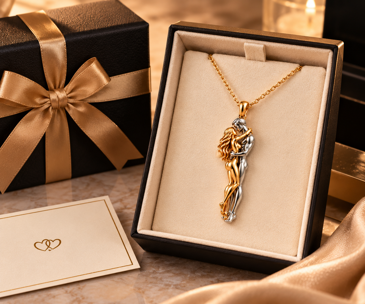 MOCA Couple Hug Necklace – jewelry detail and styling view 6