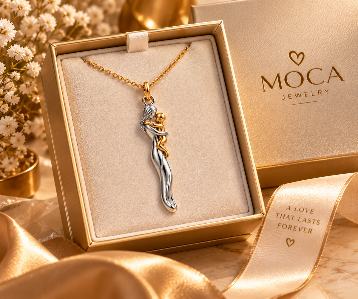 MOCA Mother & Baby Necklace – meaningful motherhood gift, product view 5