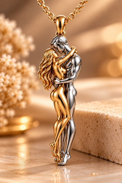 MOCA Couple Hug Necklace – meaningful love gift, product view 2
