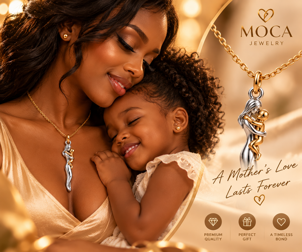 MOCA Mother & Baby Necklace – meaningful motherhood gift, product view 7